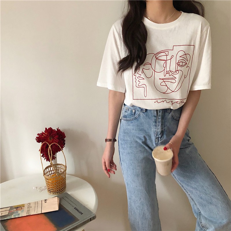 Áo Thun Tay Ngắn Dáng Rộng Trẻ Trung Thiết Kế Đơn Giản Phong Cách Hàn Quốc | BigBuy360 - bigbuy360.vn