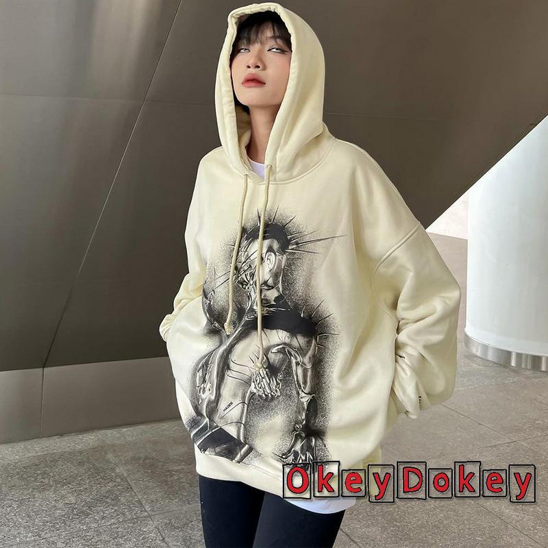 Áo Khoác Nữ Tay Dài Có Khóa Kéo In Hình Chân Dung Thời Trang Xuân Thu