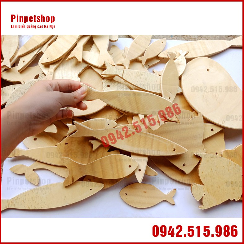 Combo bộ cá gỗ treo tường gỗ polywood dày 5mm