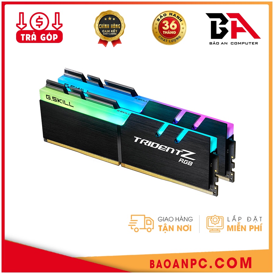 RAM Desktop Gskill Trident Z RGB (F4-3200C16D-16GTZR) 16GB (2x8GB) DDR4 3200MHz