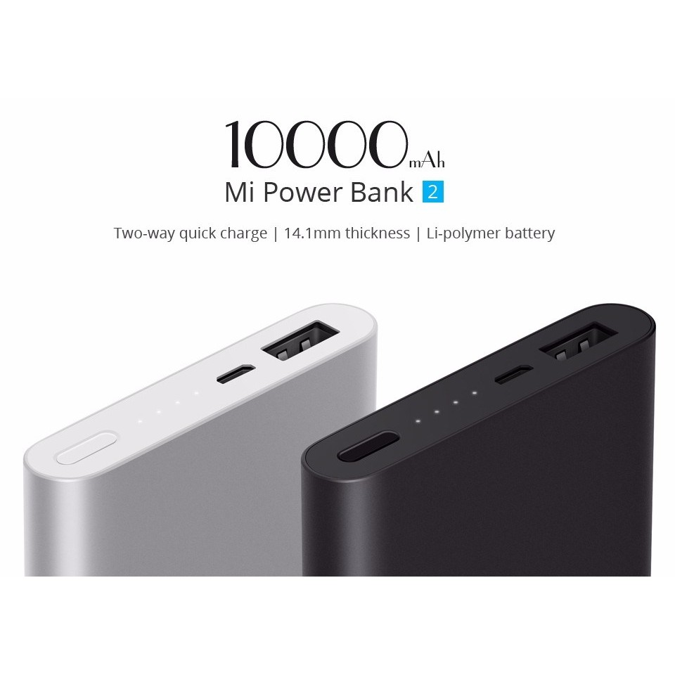 PIN DỰ PHÒNG XIAOMI 10.000MAH GEN 2 CÓ SẠC NHANH QC 2.0 + Tặng Bao Silicon