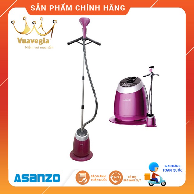 Bàn ủi cây đứng hơi nước mặt đế Ceremic cao cấp Asanzo DI-17A - Hàng Chính Hãng