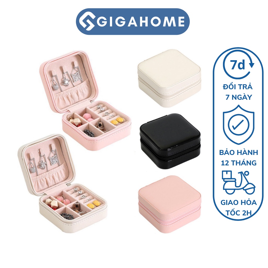 Hộp Đựng Trang Sức GIGAHOME Bảo Quản Dây Chuyền, Khuyên Tai, Vòng Tay Bằng Da Pu 8861