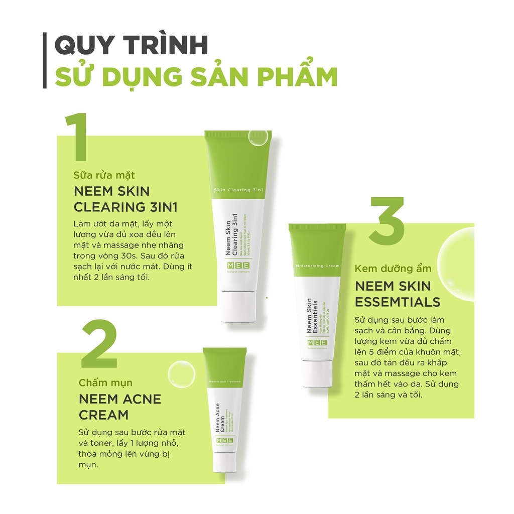 Kem chấm mụn hỗ trợ giảm mụn, mờ thâm Mee Natural Neem Acne Cream 20ml