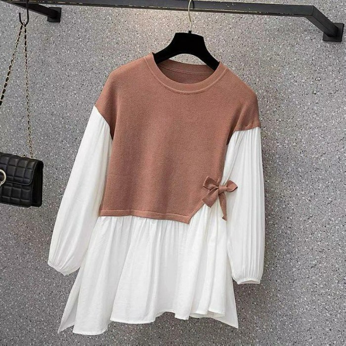 UNIQLO Sẵn sàng! Freya Áo Sơ Mi oversize Chất Liệu oversize Phong Cách Hàn Quốc Cho Nữ - mocca, XL