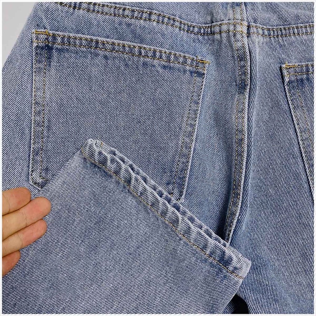 Quần jean nam ống rộng dáng baggy vải bò cao cấp phong cách Hàn Quốc