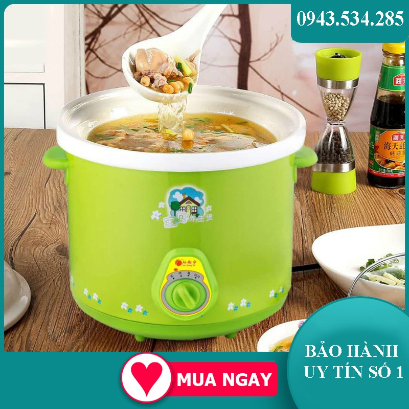 Nồi Hầm Cháo Điện, Nồi Đất Cắm Điện, Nồi Nấu Cháo Chậm 1,5L Hầm Xương, Kho Thịt, Cá, Nấu Cháo Cho Bé - BH UY TÍN