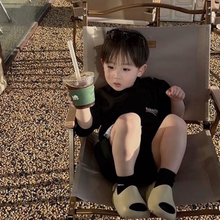 Balenciaga / nhãn quần áo trẻ em tay ngắn màu trơn cot