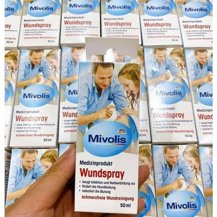 [Nhập Khẩu 100%] Xịt cầm máu Mivolis Wundspray ,Xịt tan ráy tai cho bé và người lớn Mivolis Hàng Đức có Bill