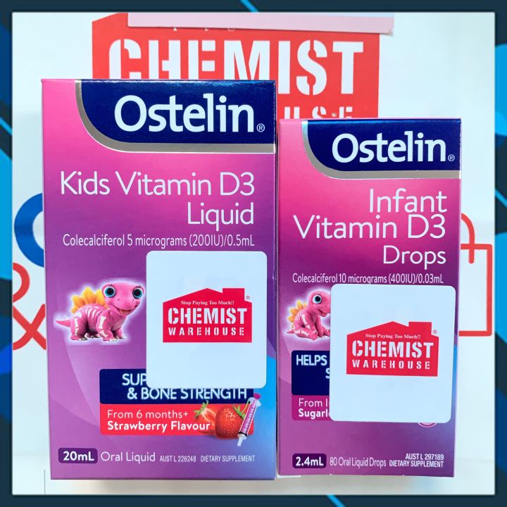 ( 100% Hàng Auth) Vitamin D3 Ostelin Liquid 20ml Dạng Nước Của Úc giúp bé chắc xương, tăng miễn dịch cho bé