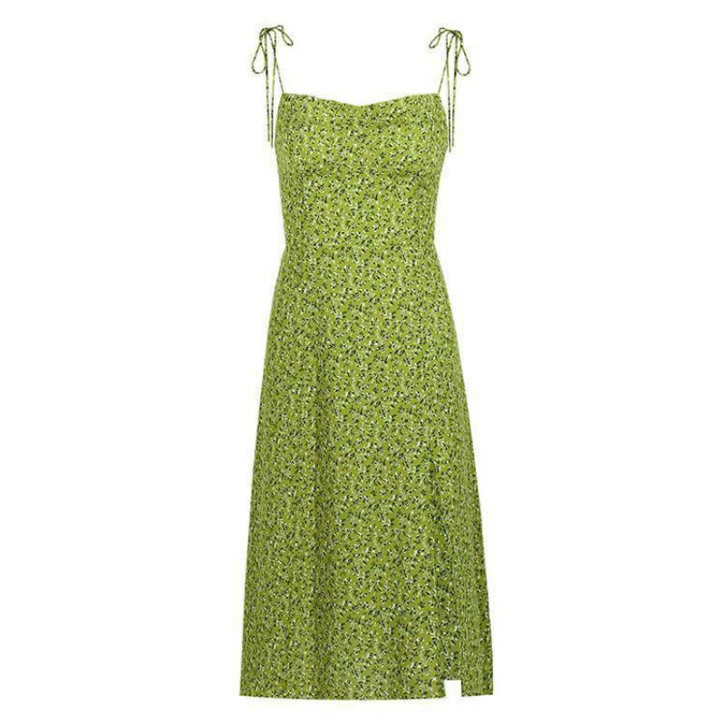 VÁY 2S HOẠ TIẾT HOA NHÍ XẺ CAO MÀU XANH BƠ💓