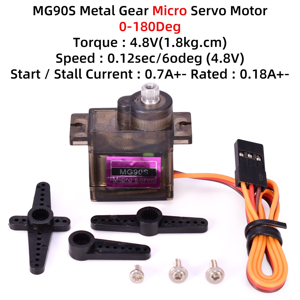 Bộ Động Cơ Servo Mg995 MG996r SG90 9g MG90s Bằng Nhựa Kim Loại Và Nhựa 180 Độ Cho Máy Bay Điều Khiển Từ Xa