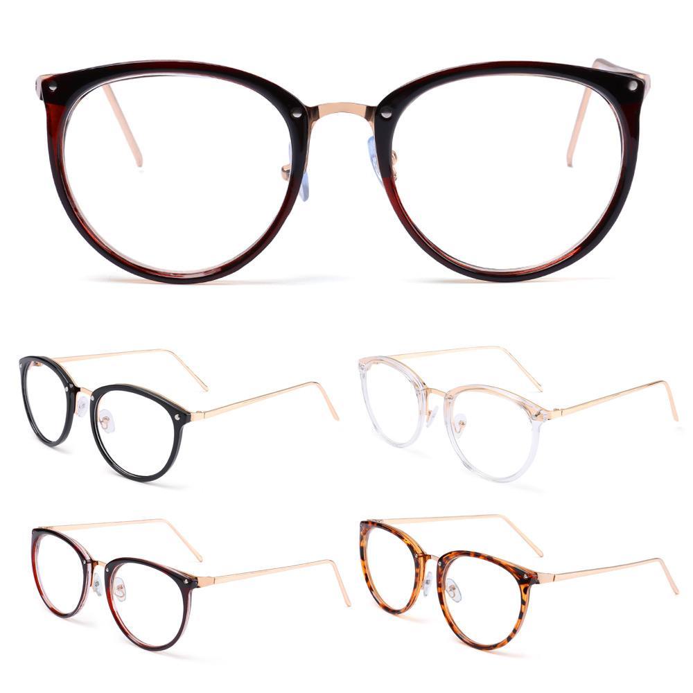 Mắt Kính Gọng Kim Loại Siêu Nhẹ Họa Tiết Da Báo Thời Trang