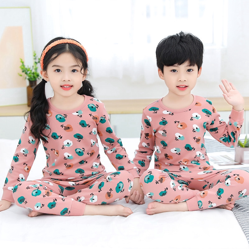 Bộ đồ ngủ cotton in họa tiết hoạt hình dễ thương cho bé cao 100-150cm