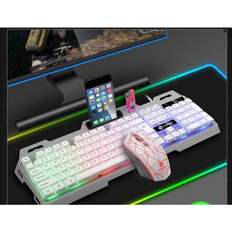 Bộ Bàn Phím Limei T19 Kèm Chuột Máy Tính Có Dây Chuyên Game Có Đèn LED Phát Sáng Thiết Kế Hiện Đại Phong Cách
