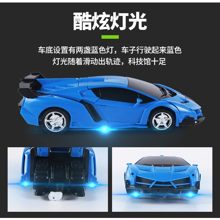 Ô tô điều khiển từ xa Robot biến hình Mykingdom đồ chơi rô bốt xe cảnh sát - có đèn địa hình E1005