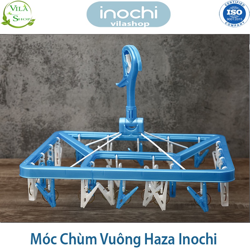 Móc Chùm Phơi Quần Áo, Móc Chùm Vuông Hazza, Móc Quần Áo Trẻ Em Nhựa Cao Cấp Inochi