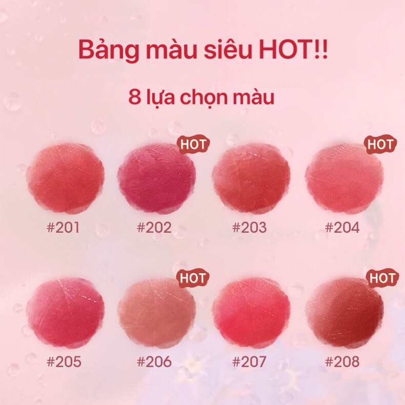 Son kem GOGO TALES căng mọng mịn môi Water Sensing Bare Mist Lip Glaze Blur Water Tint GT286 GOGO89