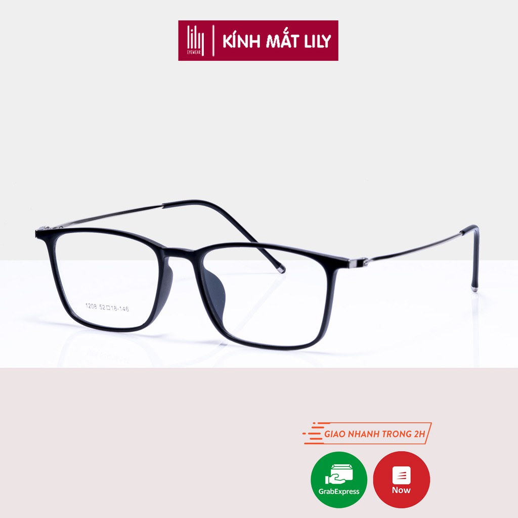 Gọng kính nam nữ Lilyeyewear mắt vuông càng kim loại thanh mảnh nhẹ nhàng 1208 | BigBuy360 - bigbuy360.vn