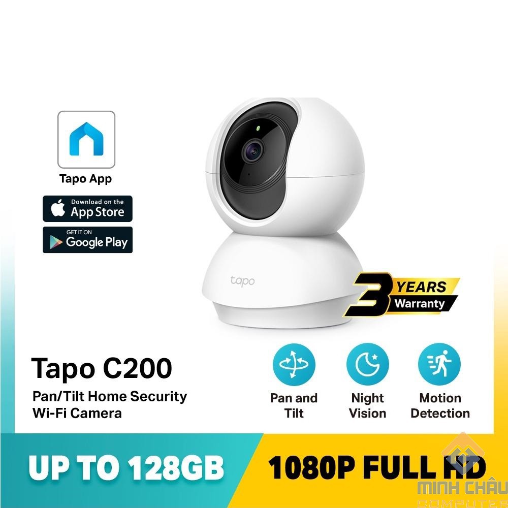 Camera Wi-Fi An Ninh Gia Đình Quay Quét TP-link Tapo C200 - Bảo hành chính hãng 24 tháng