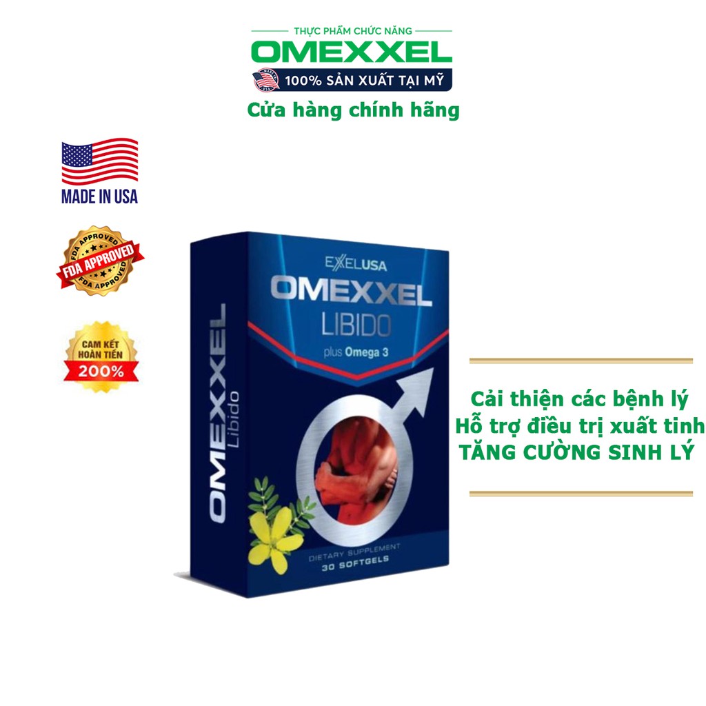 [Mã FMCGMALL - 8% đơn 250K] Viên uống tăng cường sinh lý nam Omexxel Libido - Hộp 30 viên - Xuất xứ Mỹ