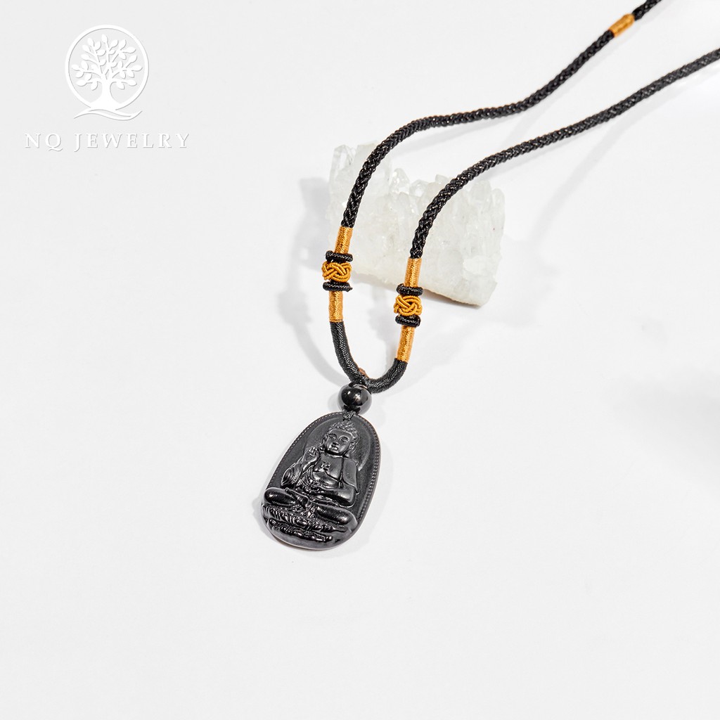 Mặt dây chuyền phật bản mệnh đá đen - NQ Jewelry