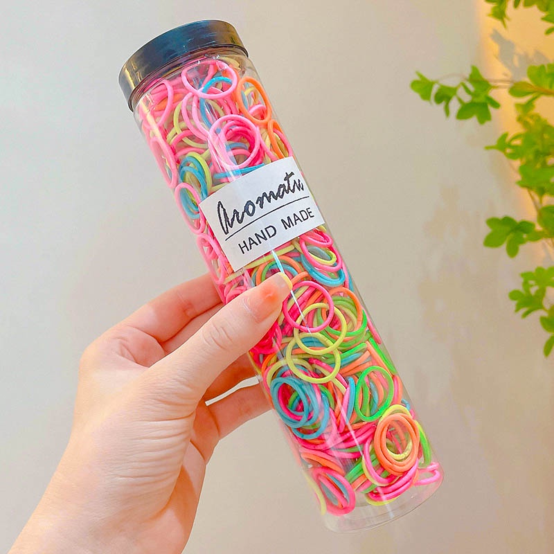 Bộ 300 Dây Buộc Tóc Nhiều Màu Sắc Dễ Thương Cho Bé