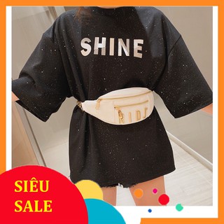 Túi bao tử ridj dây đeo da phối xích túi đeo bụng hình shop chụp