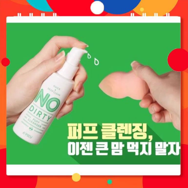 [FREESHIP] Dung Dịch Vệ Sinh Mút Trang Điểm A'pieu No Dirty Puff Cleanser ( LÀNH TÍNH , AN TOÀN CHO DA )