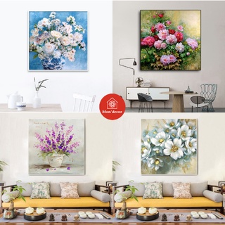 Tranh treo tường, tranh trang trí nhà cửa hình hoa có khung nổi chắc chắn Mon'decor - tặng kèm đinh