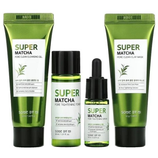 Bộ Sản Phẩm Chăm Sóc Cải Thiện Làn Da Some By Mi Super Matcha Pore Care Starter Kit, Miracle Travel Kit (3-4 items)