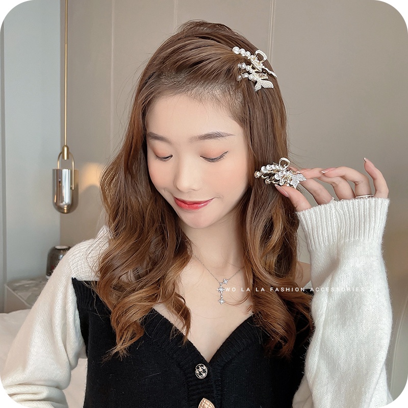 Kẹp Tóc Nhỏ Đính Ngọc Trai Phong Cách Hàn Quốc Cho Nữ
