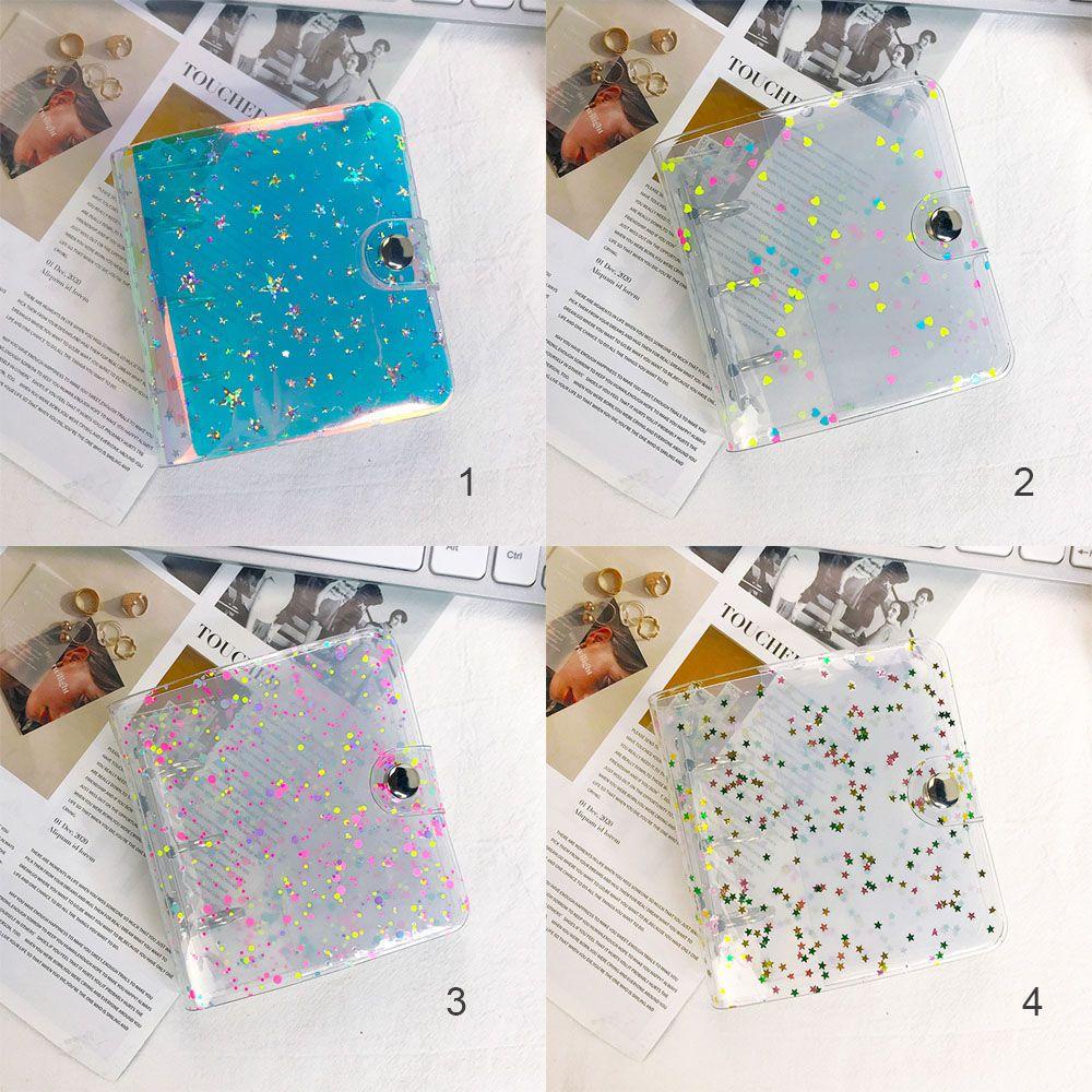 LEILY Transparent Kpop Photocard Holder Book Portable Photo Card Mini Photo Album Picture Storage Photocard Sleeves 1/2/3 inch DIY Craft Cards Organizer 3 Ring Binder Photocard Collect