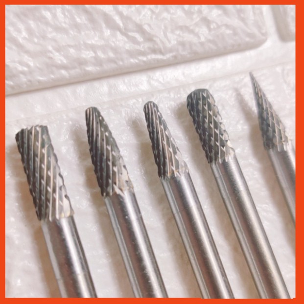 Combo 5 mũi mài hợp kim 6mm, đủ hình/ đầu mài, mũi doa hợp kim vonfram, phay, điêu khắc gỗ, nhôm, đồng, hợp kim