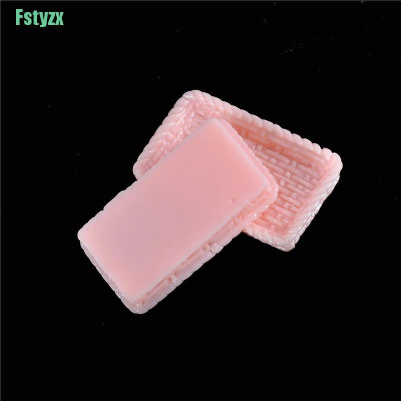 fstyzx 2Pcs Dollhouse Miniature Dinner Plate Dishes Kitchen Mini Food Plates Tableware