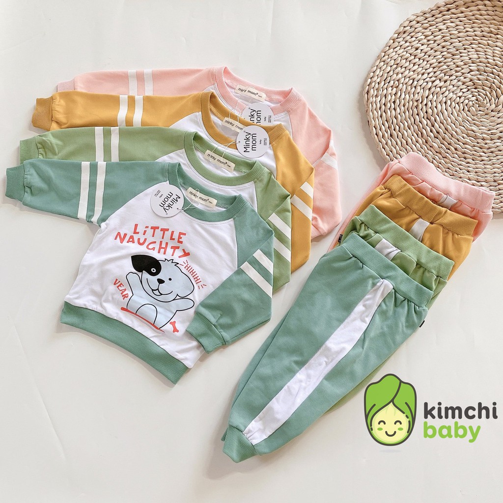 Bộ Nỉ Da Cá Minky Mom Họa Tiết Động Vật Dễ Thương Chính Hãng Túi Zip Cho Bé Trai Bé Gái MKM27