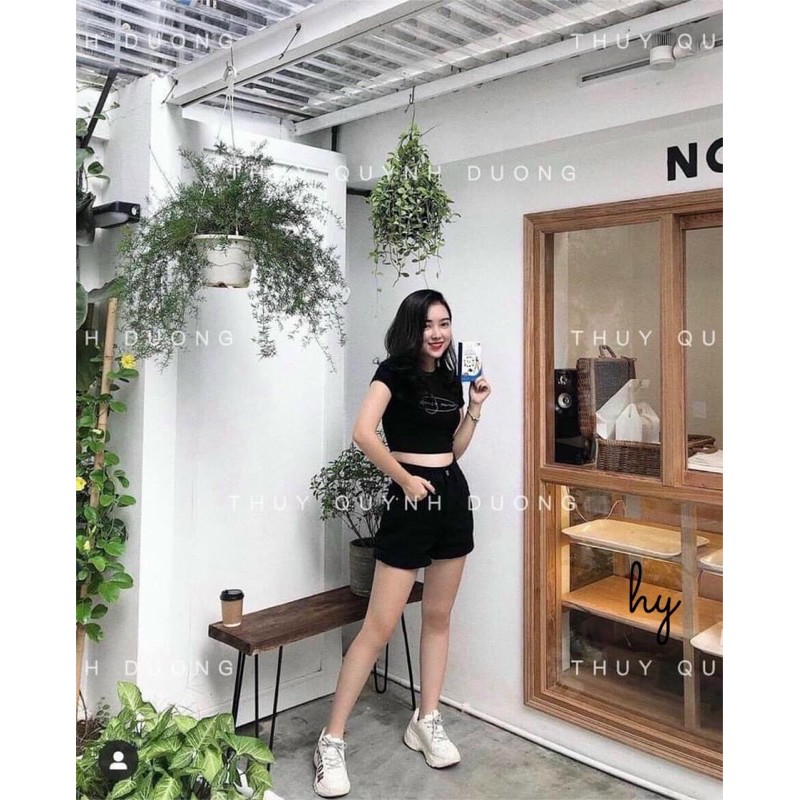 {Có Sẵn} Quần sooc đùi bò cuộn giấy Zr cạp cao