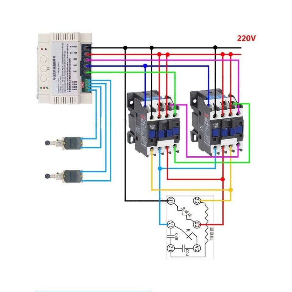 Bộ mạch điều khiển từ xa đảo chiều động cơ 220V xa 100m