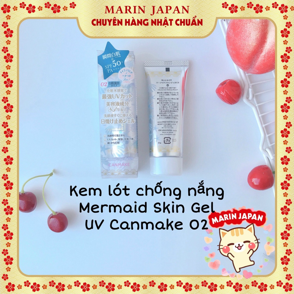 (SALE 350k-&gt; 235k) KEM LÓT CHỐNG NẮNG-MERMAID SKIN GEL UV CANMAKE NHẬT BẢN