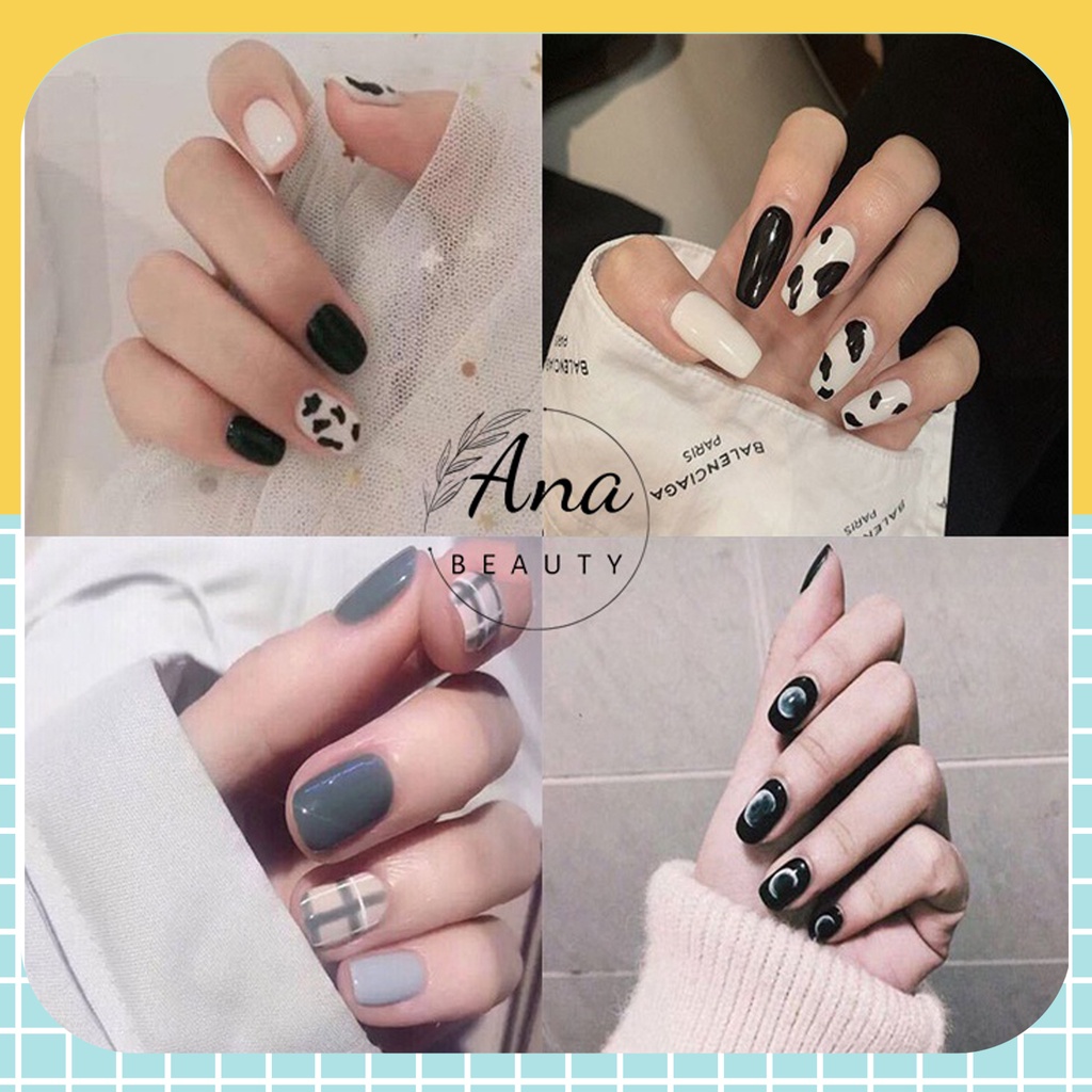 Móng tay giả kèm keo Anabeauty móng giả họa tiết 3D