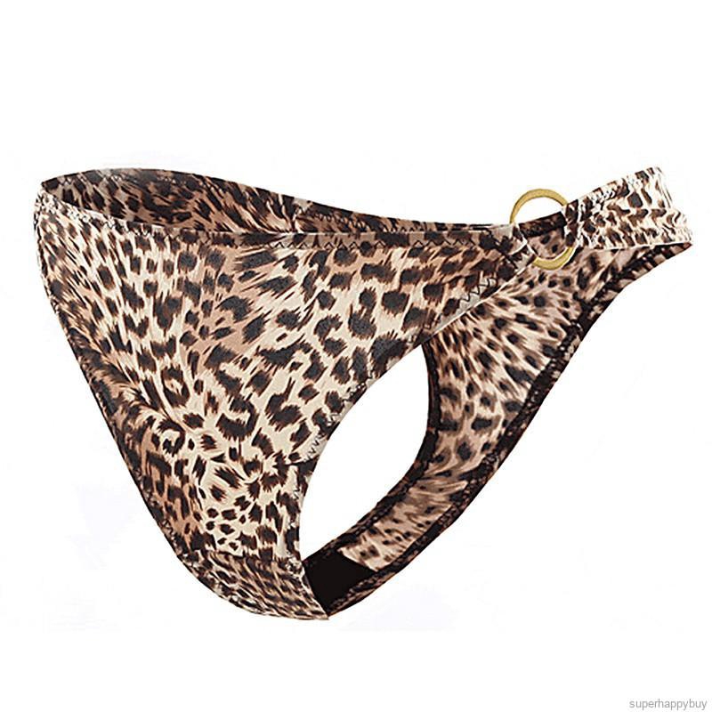Quần lót dây trang trí khoá kim loại họa tiết da báo quyến rũ cho nữ