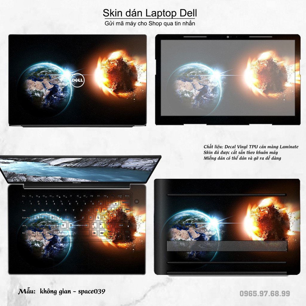 Skin dán Laptop Dell in hình không gian nhiều mẫu 7 (inbox mã máy cho Shop)