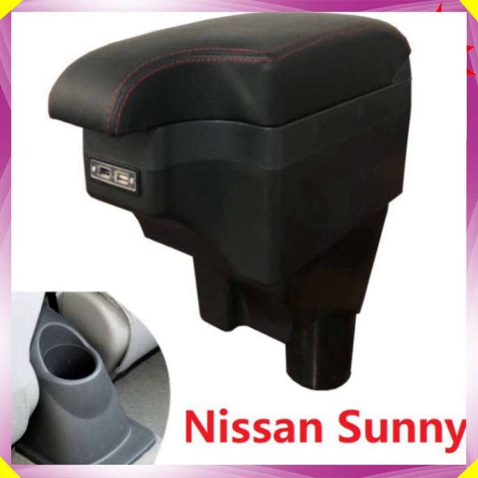 Hộp tỳ tay ô tô cao cấp Nissan Sunny tích hợp 6 cổng USB (HÀNG LOẠI 1)