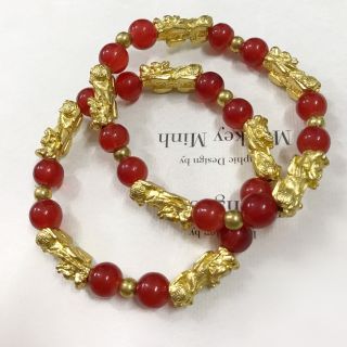 Vòng tay tỳ hưu đỏ ( 5 con tỳ hưu)