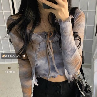 [𝗦𝗮̆̃𝗻 𝗵𝗮̀𝗻𝗴] Set áo ống + croptop khoác tie dye