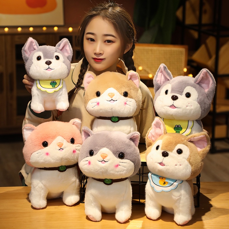 ❤Đồ chơi nhồi bông Hình Chó Mèo Hoạt Hình Dễ Thương 25/30cm