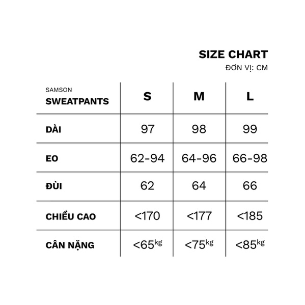 QUẦN NỈ CHARCOAL SAMSON SWEATPANTS