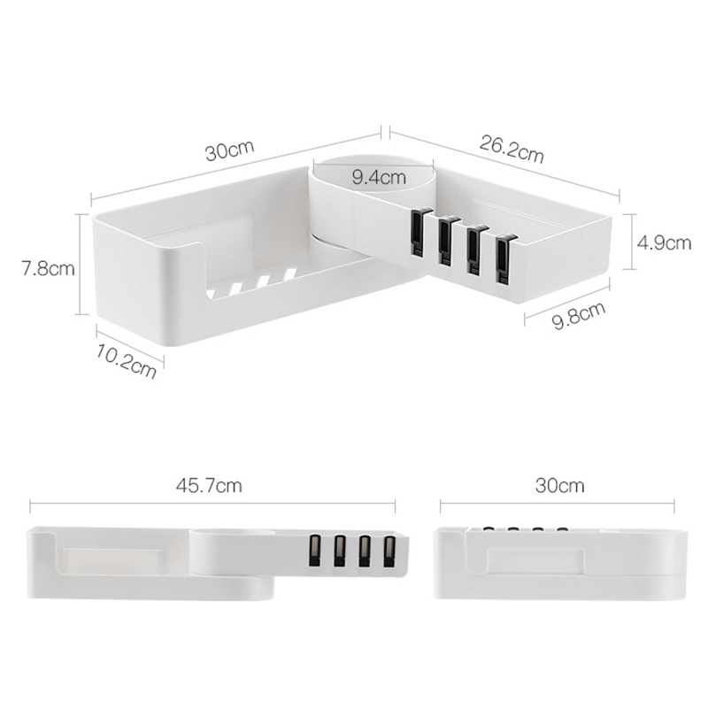 Giá Đỡ Dầu Gội Gắn Góc Tường Tiện Dụng Cho Phòng Tắm / Nhà Bếp