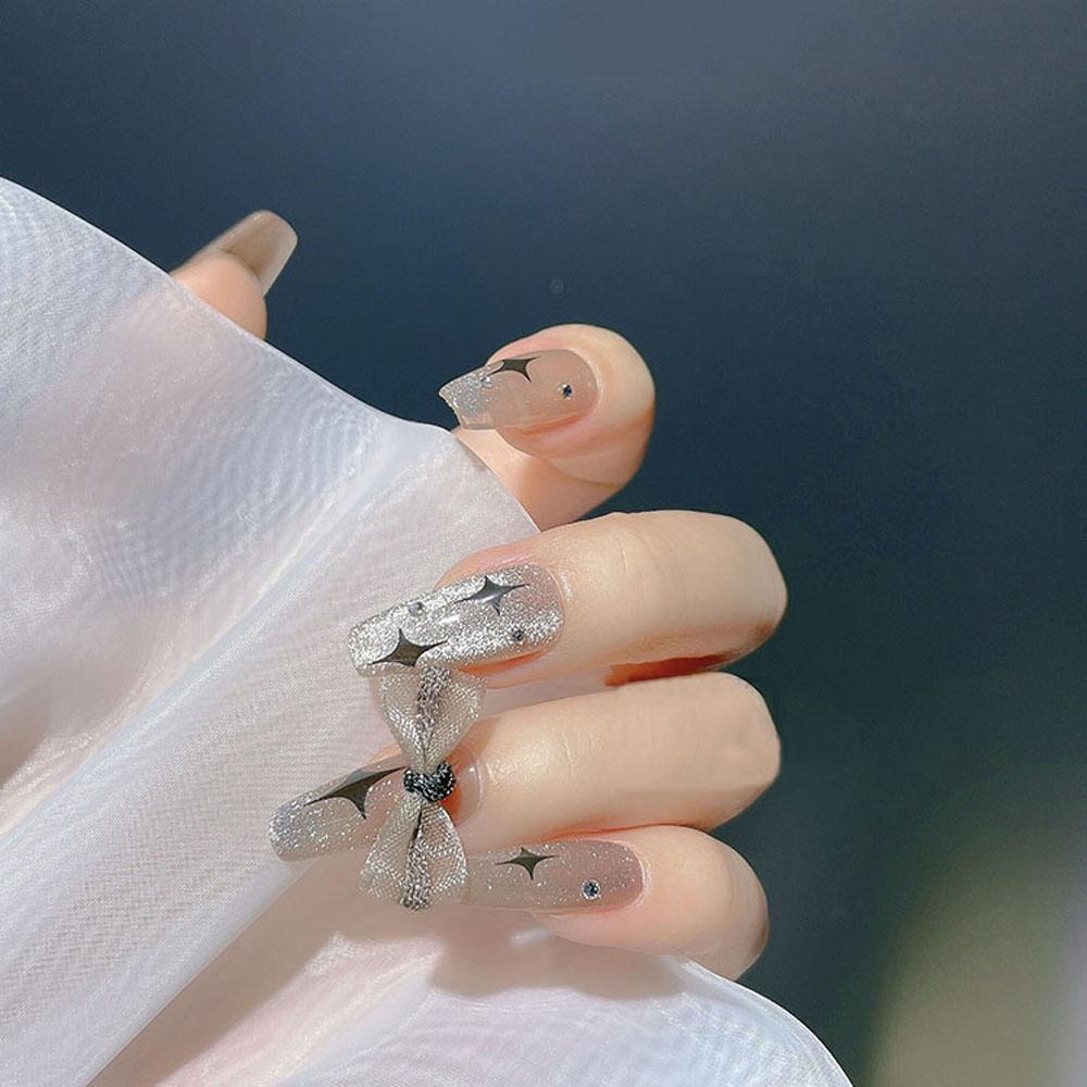 Nơ Ren Đính Trang Trí Móng Tay Nghệ Thuật Phong Cách Nhật Bản