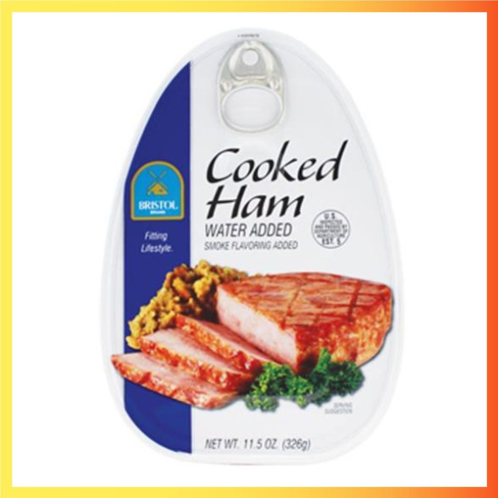 Hàng Nhập Khẩu Thịt hộp giăm bông Cooked Ham Bristol (Mỹ) 325 gr